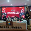 ” Konferensi Pers ” Satresnarkoba Polres Jember Berhasil Ungkap 24 Kasus Tindak Pidana Narkotika